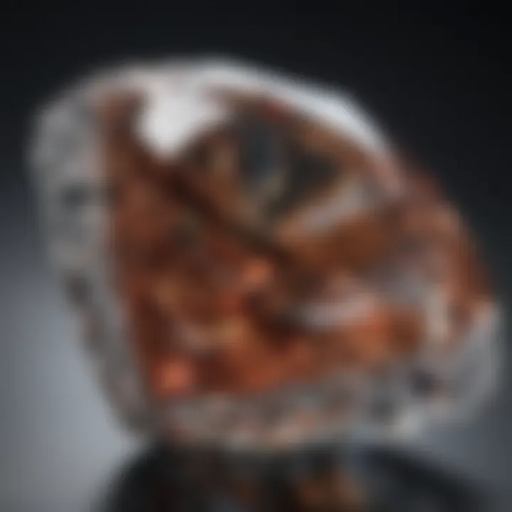 Close-up of a diamond highlighting clarity features