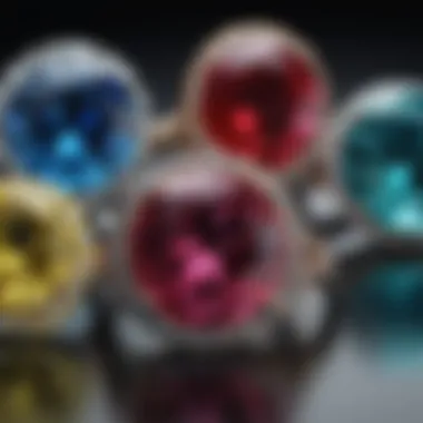 A vibrant color spectrum of various gemstones