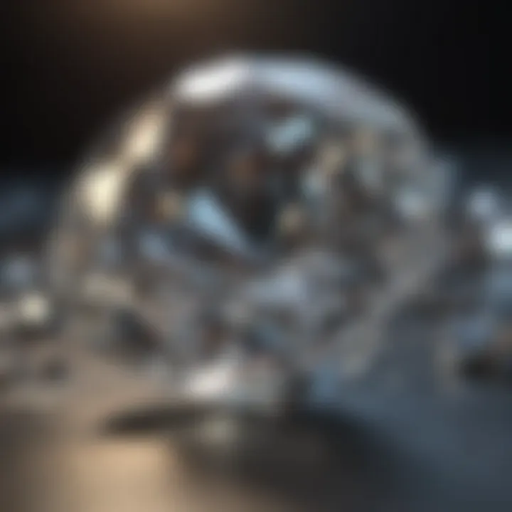 A close-up of a diamond reflecting light, symbolizing market trends.