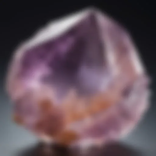 Close-up view of a light amethyst crystal showcasing its unique color and clarity