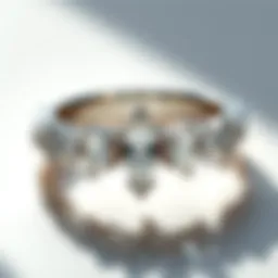 Elegant marquise cut diamond wedding band showcasing its unique shape