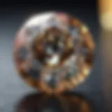 Close-up of moissanite showcasing the rainbow effect