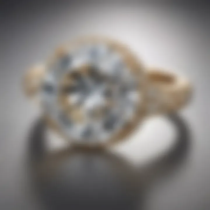 Close-up view of a stunning moissanite ring showcasing its brilliance