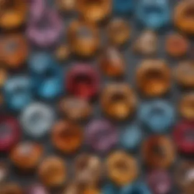 An arrangement of various types of topaz showcasing their colors and forms
