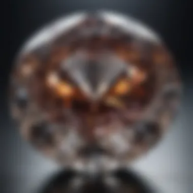 A close-up view of a brilliantly cut diamond showcasing its facets