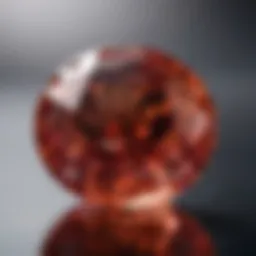 Close-up of a sparkling lab-created gemstone showcasing its clarity and brilliance