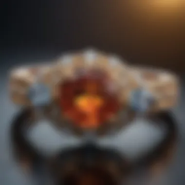 A beautifully crafted engagement ring showcasing a unique gemstone surrounded by intricate details