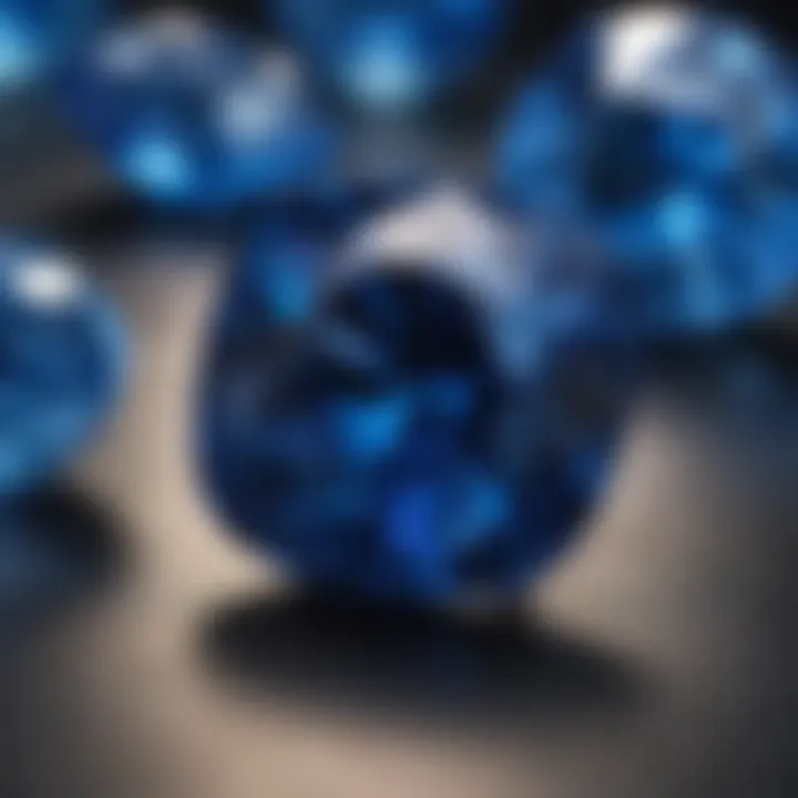 A close-up view of a vibrant blue sapphire, showcasing its brilliance and clarity.