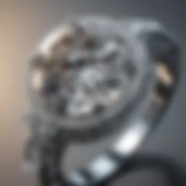 Close-up view of a sparkling diamond ring