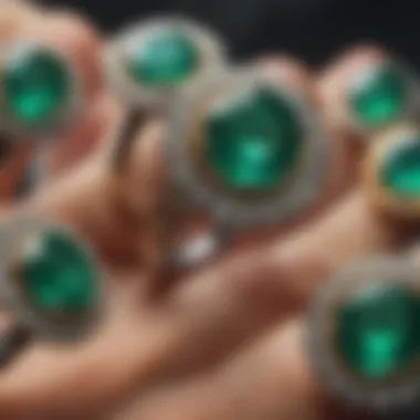 Elegant display of various emerald rings suitable for gifting