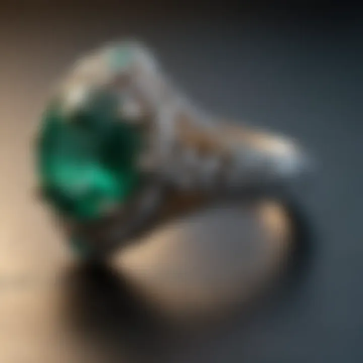 A close-up of a vibrant emerald emphasizing its rich color and clarity