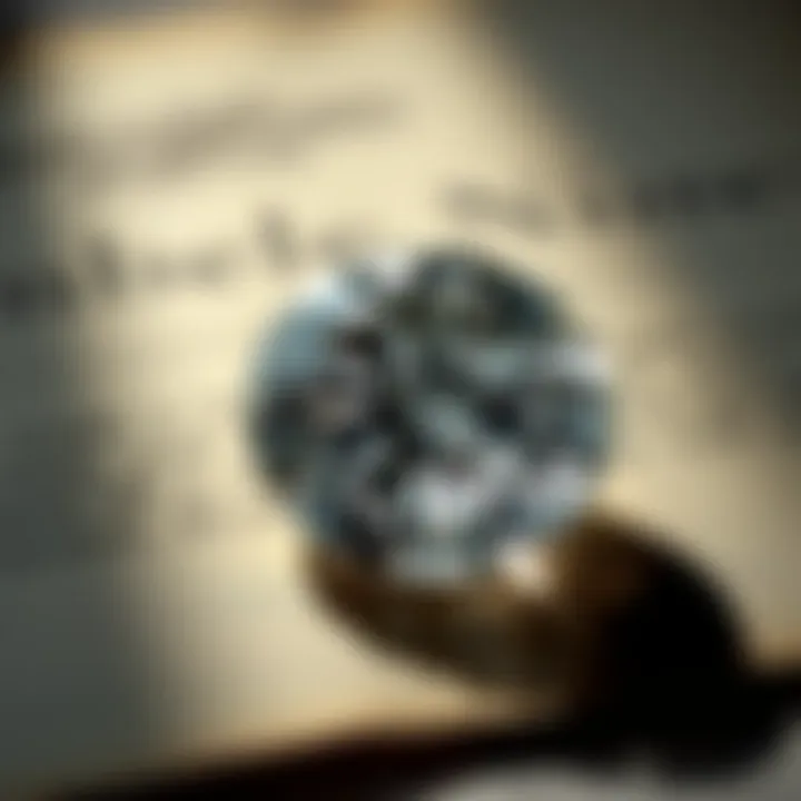 SL1 diamond set against a backdrop of historical gemological texts