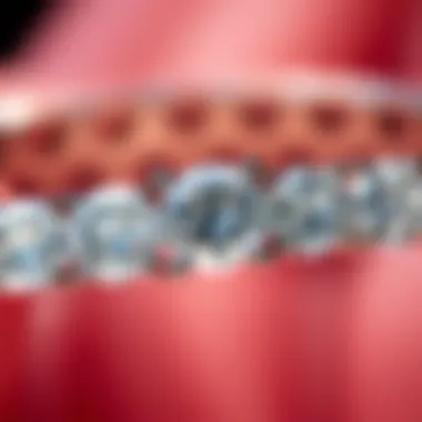 Diverse Diamond Cuts Close-Up Close-up of various diamond cuts used in tennis bracelets