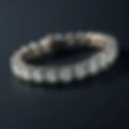 Elegant design of a diamond tennis bracelet showcasing prong settings