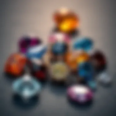 A collection of various gemstones associated with September, including sapphires and others