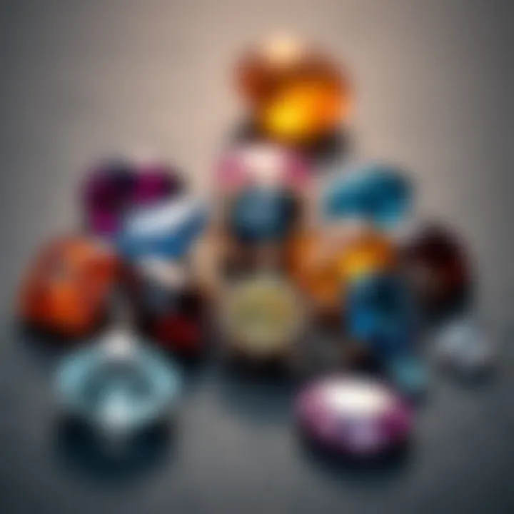 A collection of various gemstones associated with September, including sapphires and others