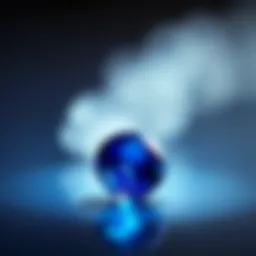 Close-up of a sparkling sapphire showcasing its deep blue color