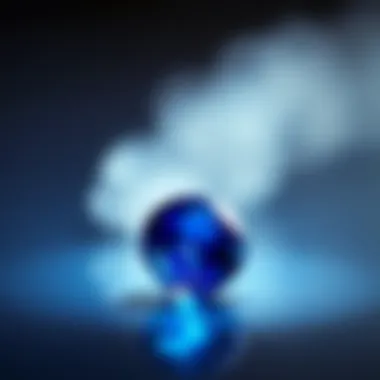 Close-up of a sparkling sapphire showcasing its deep blue color