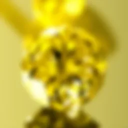 Close-up view of a yellow diamond showcasing its vibrant color and clarity
