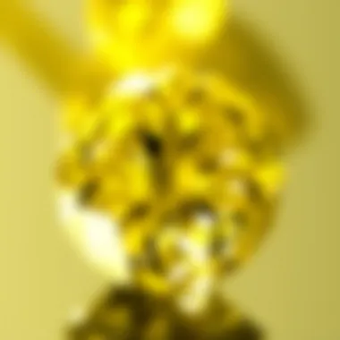 Close-up view of a yellow diamond showcasing its vibrant color and clarity