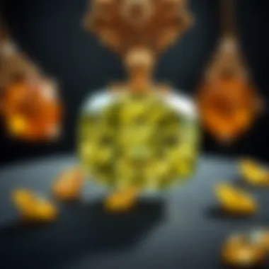 Artistic representation of yellow diamonds in cultural artifacts