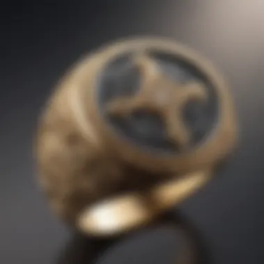 Artisan Signet Ring with Engraving Intricate signet ring with unique engraving