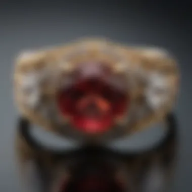 A beautifully displayed vintage ring with an emphasis on care and maintenance tips