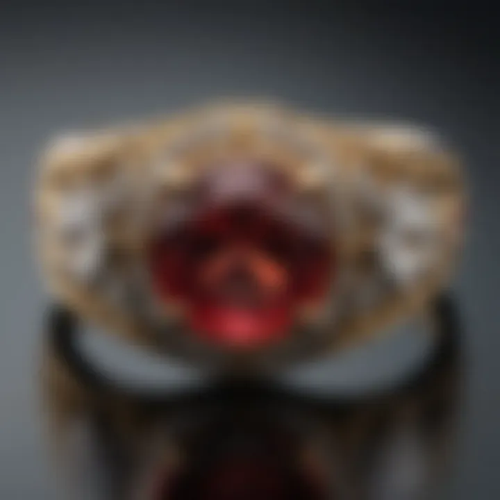 A beautifully displayed vintage ring with an emphasis on care and maintenance tips