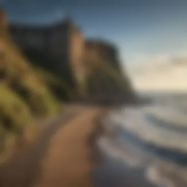 Historical Coastal Landscape of Whitby A historical view of Whitby showcasing the coastal landscape that provides jet.