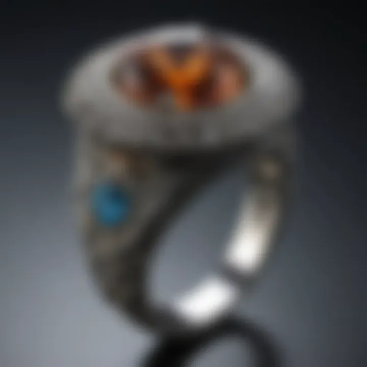 A breathtakingly unique engagement ring featuring an ornate design with a rare gemstone.