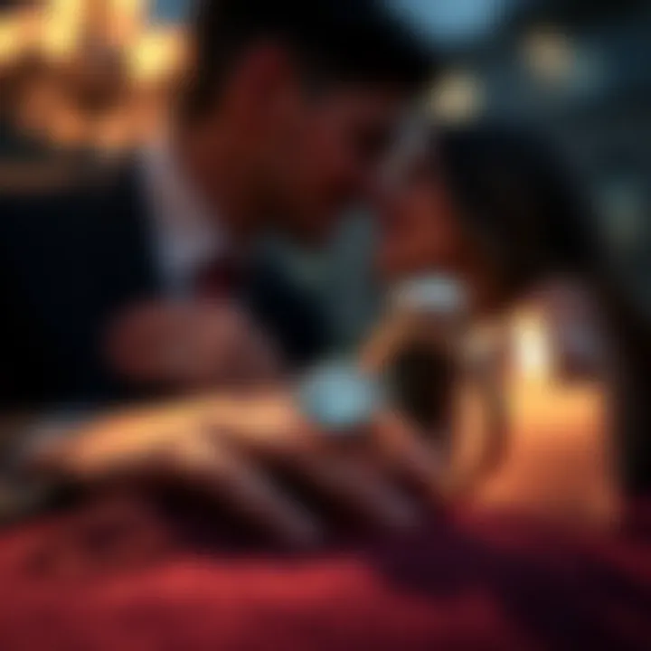 A romantic setting featuring the Forever Us diamond ring as a symbol of commitment