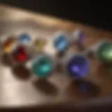 An elegant display of various gemstone cufflinks