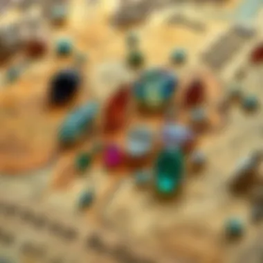 A geological map highlighting gemstone-rich regions