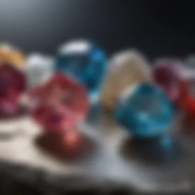 Visual depiction of gemstones highlighting their hardness ratings on the Mohs Scale.