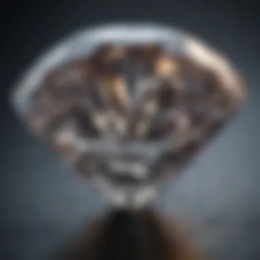 Close-up of a diamond showcasing its facets