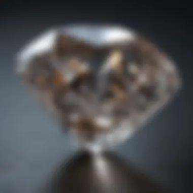 Close-up view of a diamond showcasing its brilliance and clarity