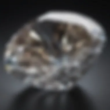 Magnified image of a diamond's cut and facets