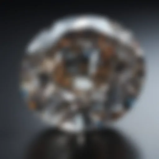 Close-up of a diamond showing brilliant cut