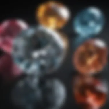 Comparison of diamonds showcasing different colors