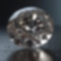 Close-up view of a diamond's facets