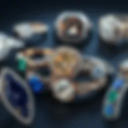 A stunning collection of various engagement ring styles showcasing unique designs.