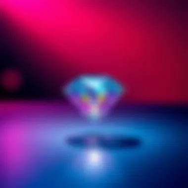 Illustration of UV light spectrum and diamond luminescence