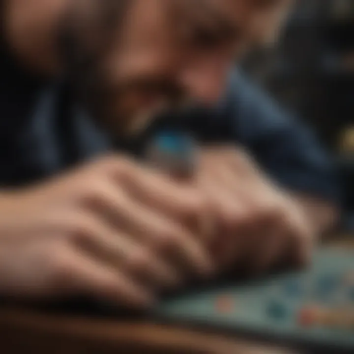 A jeweler meticulously working on a ring, emphasizing skill and dedication