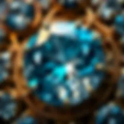 Close-up view of a gemstone with intricate details