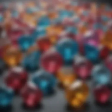 Ethical Aspects of Lab-Created Gemstones A pile of ethically sourced lab-created gemstones displaying various colors
