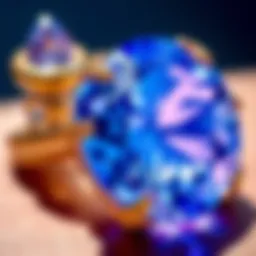 Close-up view of a large tanzanite stone highlighting its unique color and clarity