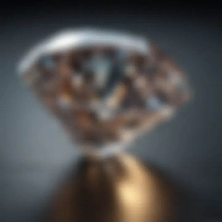 Close-up of a diamond reflecting light