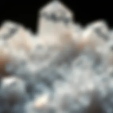 Close-up view of crystal formations highlighting intricate patterns and structures.