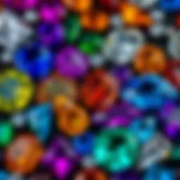 A vibrant assortment of gemstones showcasing their unique colors and cuts.