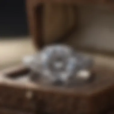 A beautiful moissanite ring displayed in a stunning jewelry box